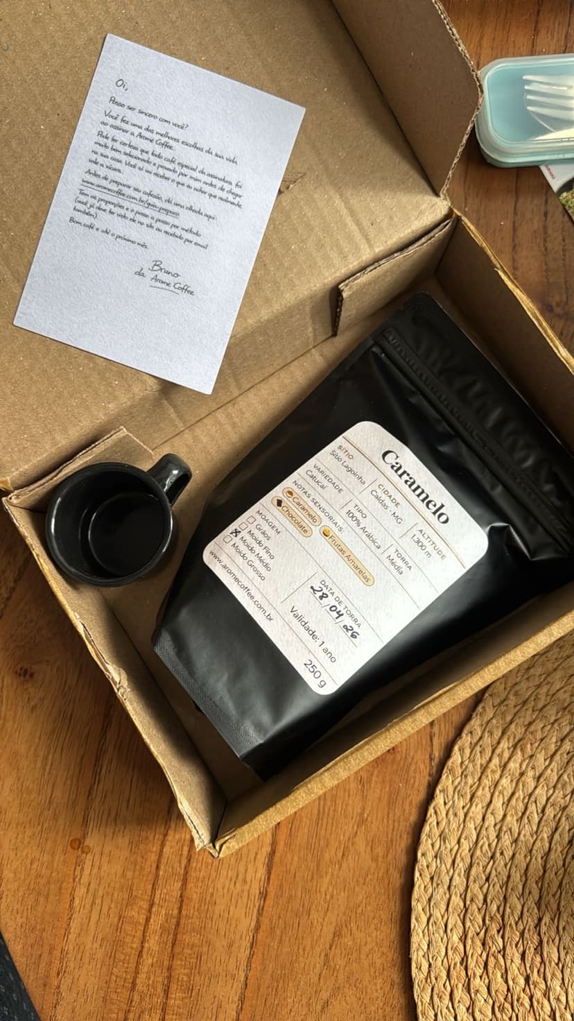 Assinante recebendo Arome Coffee